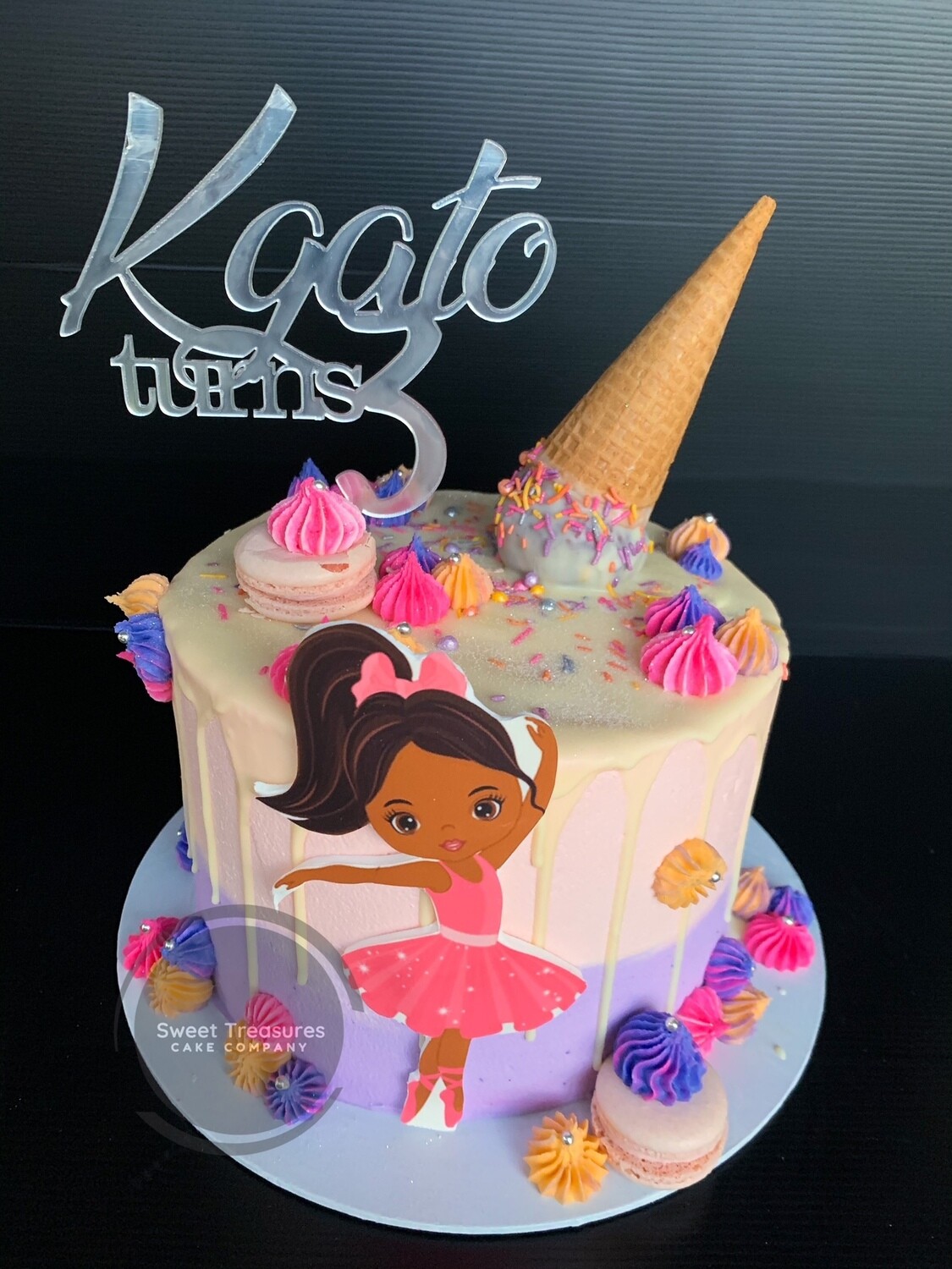 Ballerina Chocolate drip Single tier cake