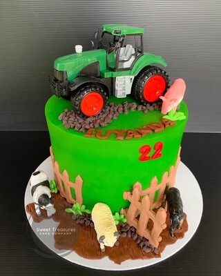 Farm Life themed Single tier cake