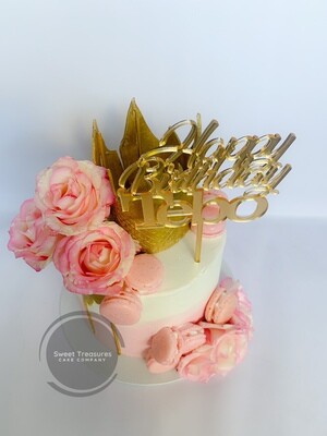 Crown drip Single tier cake