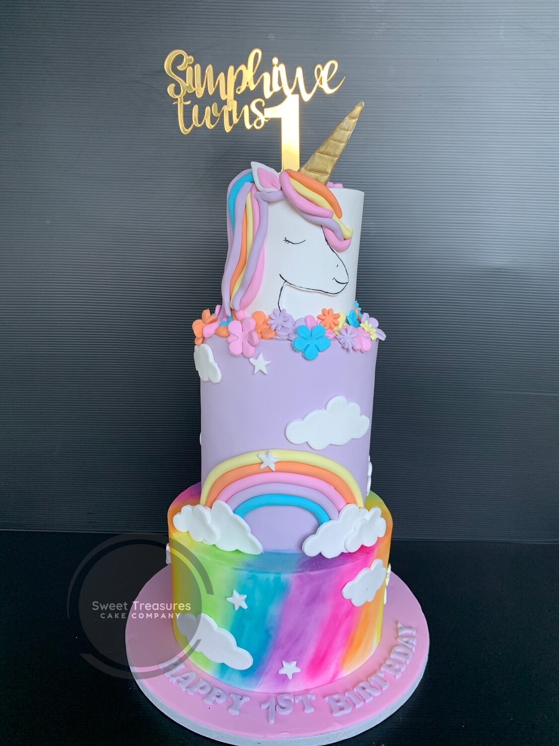 Unicorn 3 tier cake