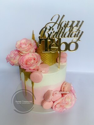 Crown Chocolate drip Single tier cake