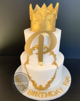 Crown 2 tier cake
