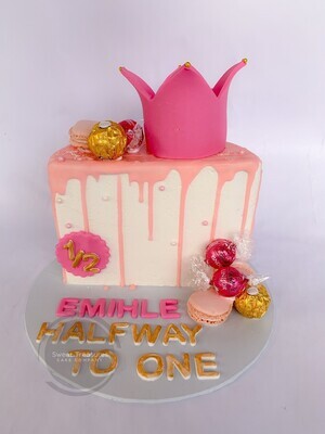 6 months Crown Half birthday cake