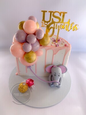 6 months Elephant chocolate spheres Half birthday cake
