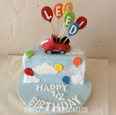 6 months Cars themed Half birthday cake