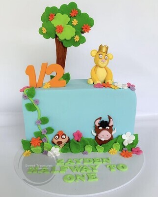 6 months Lion King themed Half birthday cake
