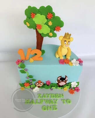 6 months Lion King themed Half birthday cake