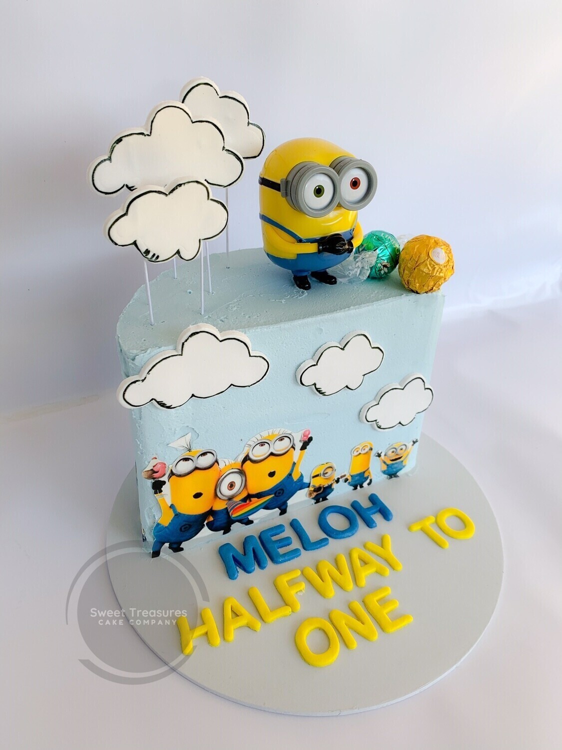 6 months Minions themed Half birthday cake