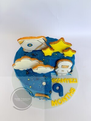 9 months Astronaut themed birthday cake