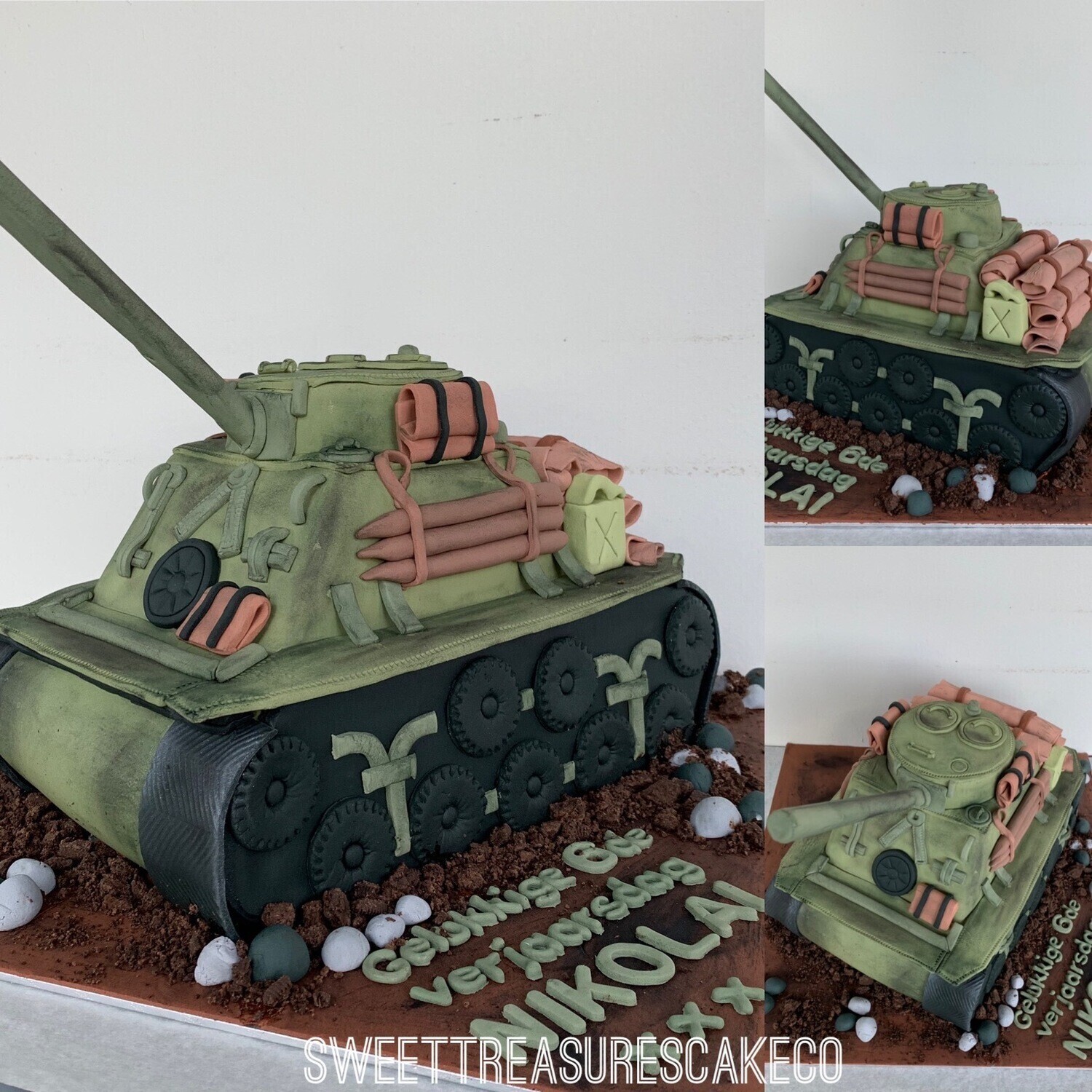 3d Army tank Single tier cake