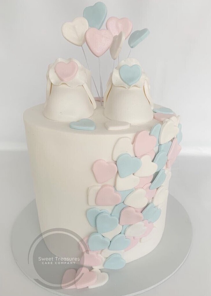 Gender reveal Single tier cake