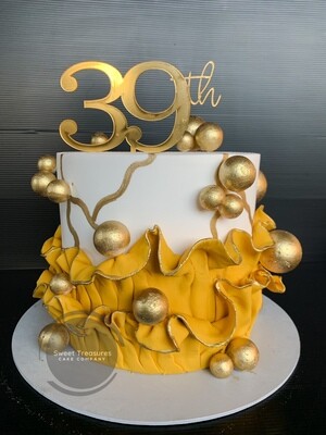 Fondant wrap Single tier cake