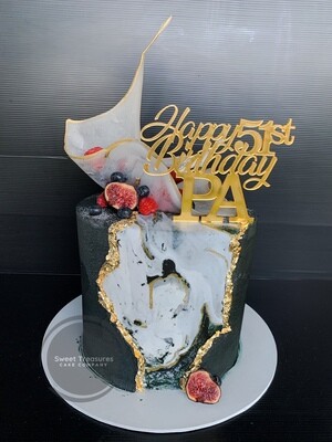 Marble Fault Line Single tier Cake
