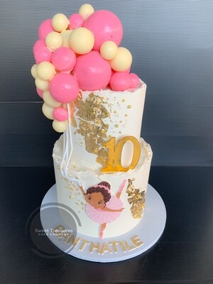 Chocolate Spheres Ballerina 2 tier Cake