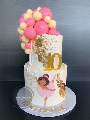 Chocolate Spheres Ballerina 2 tier Cake