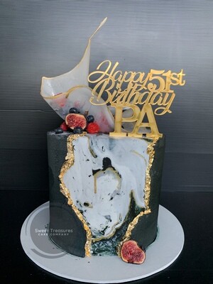 Marble Fault Line Single tier Cake