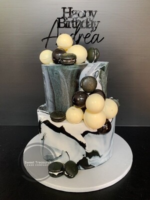 Marbled Fondant 2 tier cake