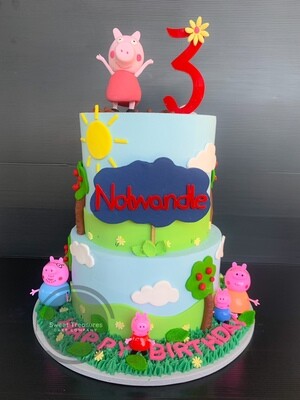 Peppa Pig birthday 2 tier Cake