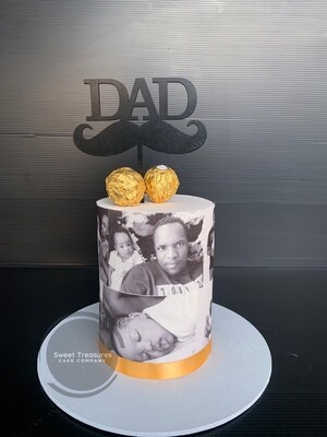 Personalized photos Single tier cake