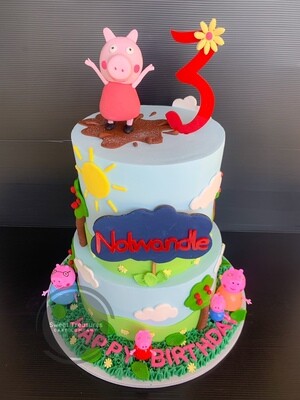Peppa Pig birthday 2 tier Cake