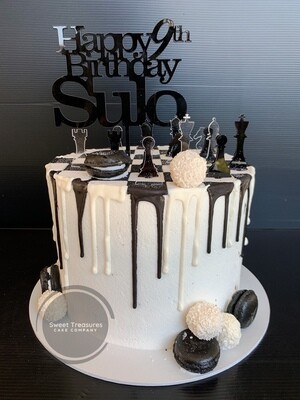 Chess themed Single tier cake