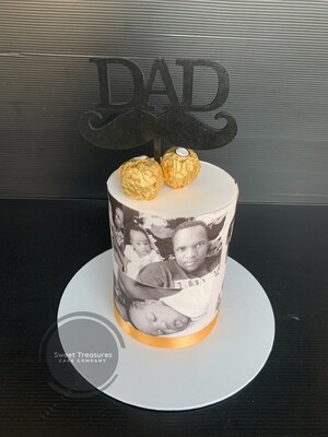 Personalized photos Single tier cake