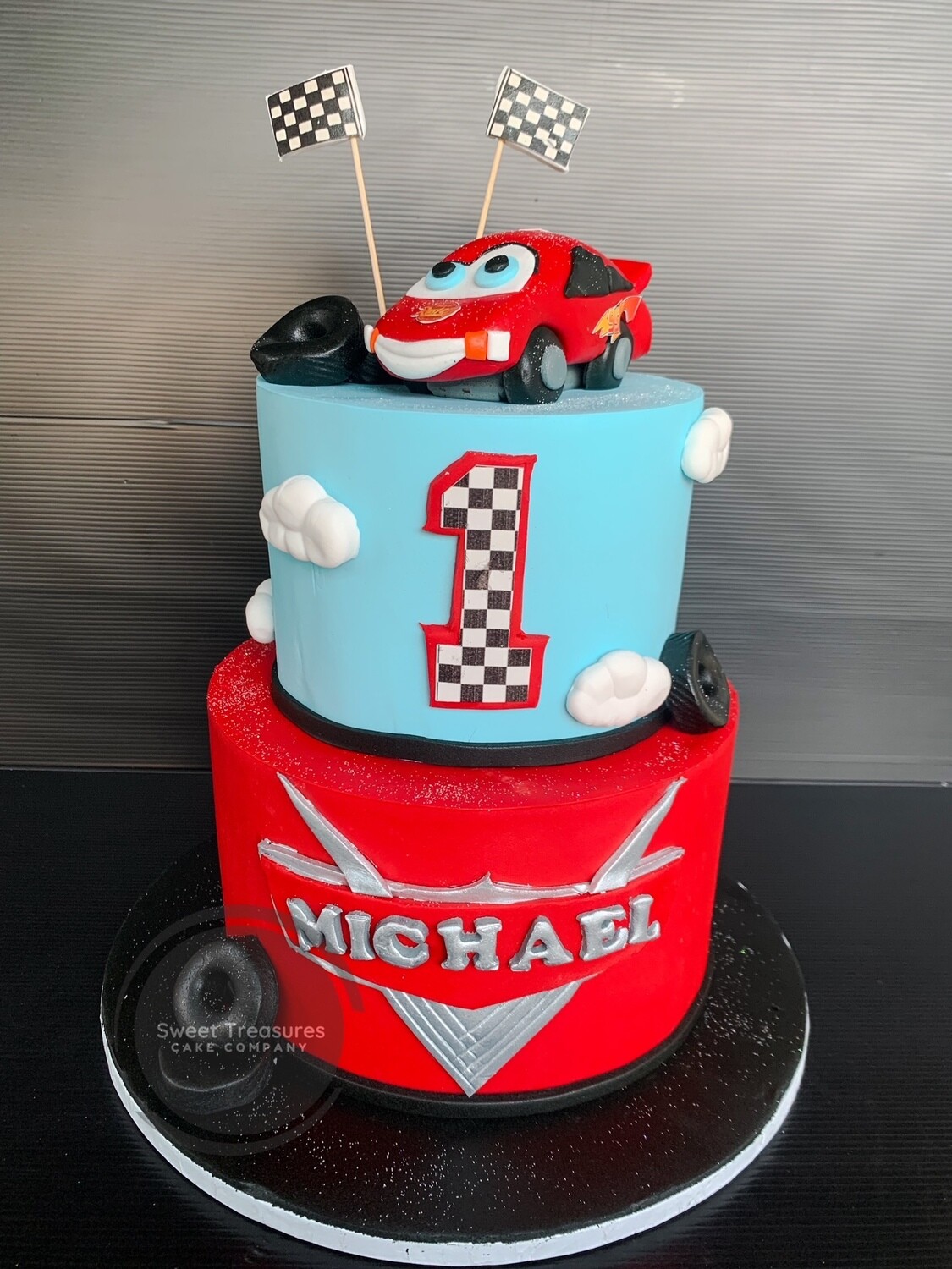 Cars Movie 2 tier cake