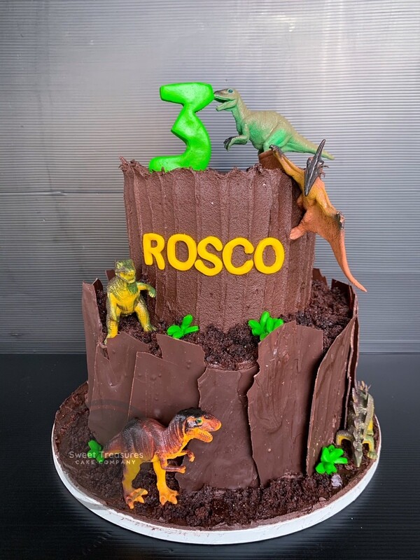 Dinosaur 2 tier Cake