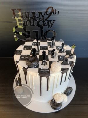 Chess themed Single tier cake