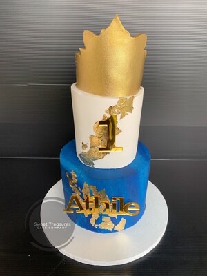 Prince themed Crown 2 tier cake