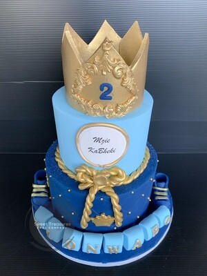 Crown 2 tier cake