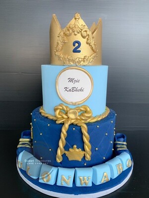 Crown 2 tier cake