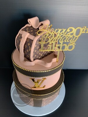 LV inspired 3 tier cake