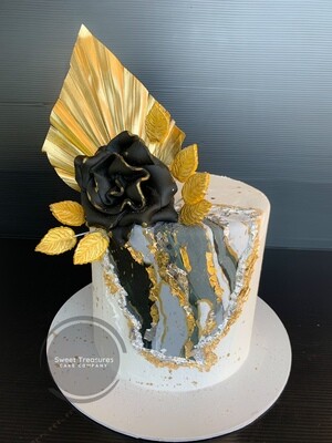 Buttercream marble Single tier cake