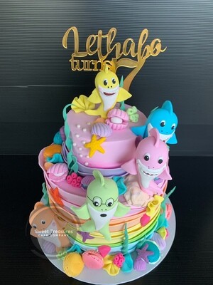 Baby Shark 2 Tier Cake