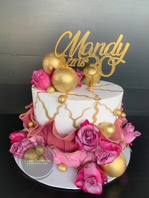Fondant wrap Single tier cake