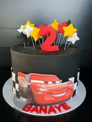(Cars) Lightning McQueen Single tier Cake