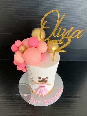 Baby doll spheres balloons Single tier cake