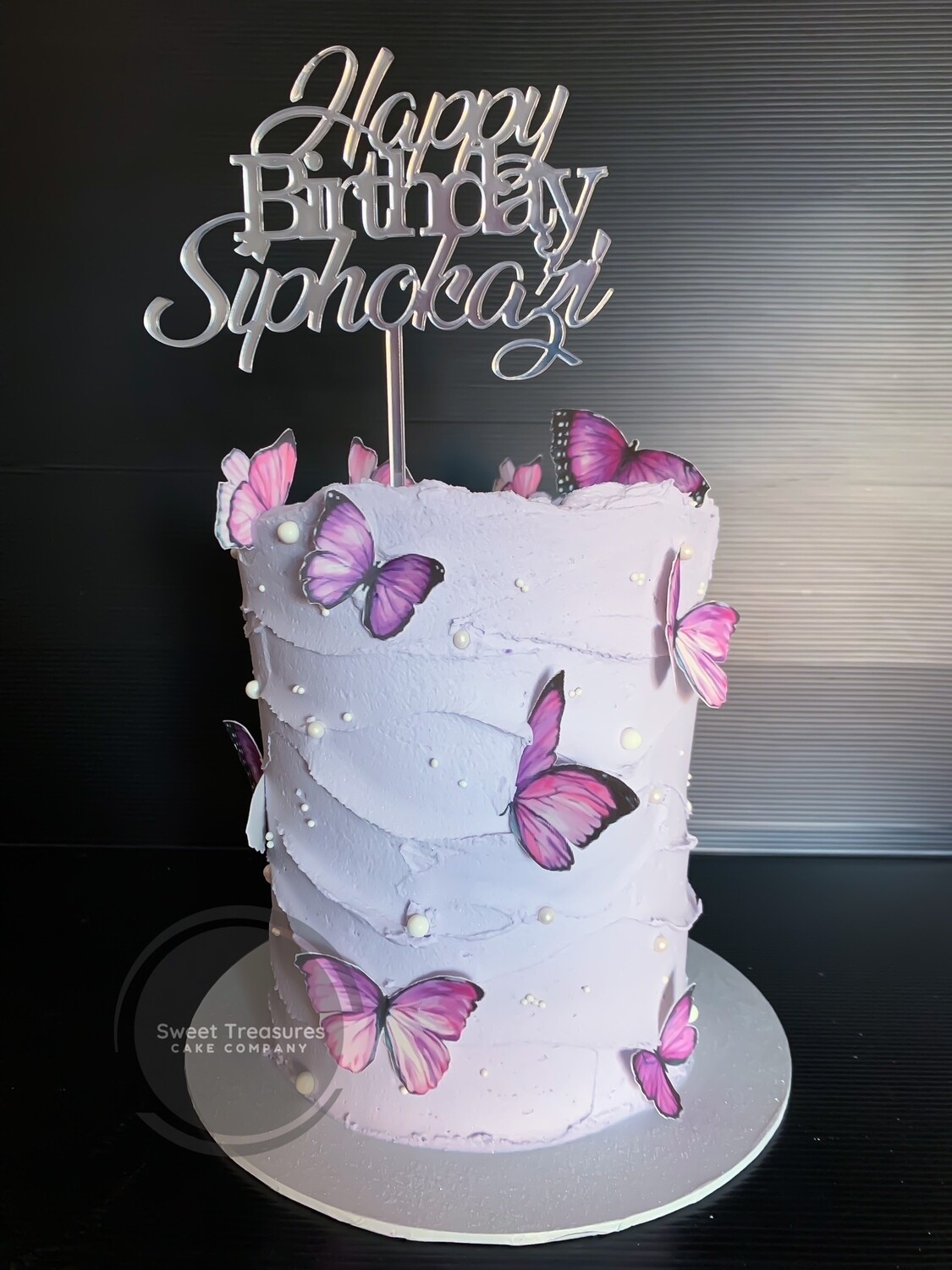 Tall butterfly Single tier cake