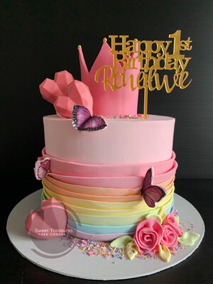 Crown Birthday Single tier Cake