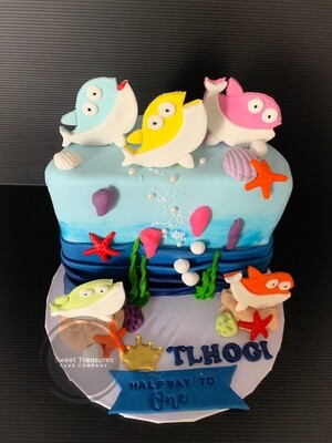 Baby Shark half birthday Cake