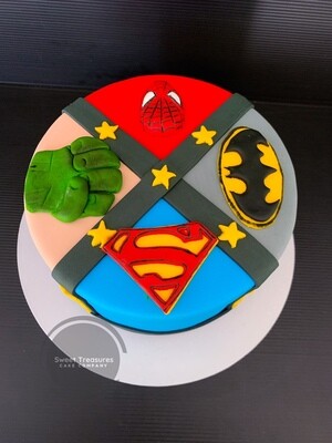 Super heros Single tier Cake