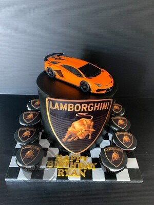 Lamborghini topped Single tier cake