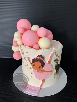 Chocolate Spheres Ballerina Single tier Cake