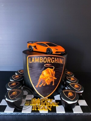 Lamborghini topped Single tier cake