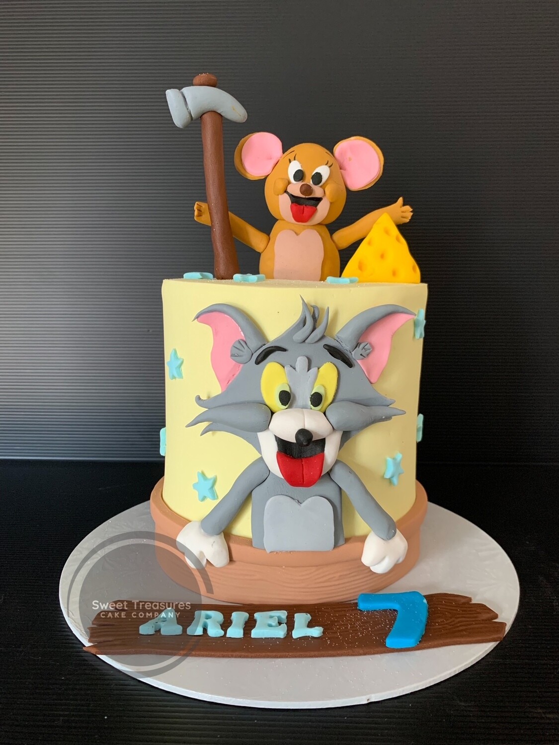 Tom and Jerry Themed Birthday Single tier Cake