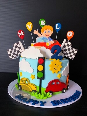 Cars themed Single tier cake