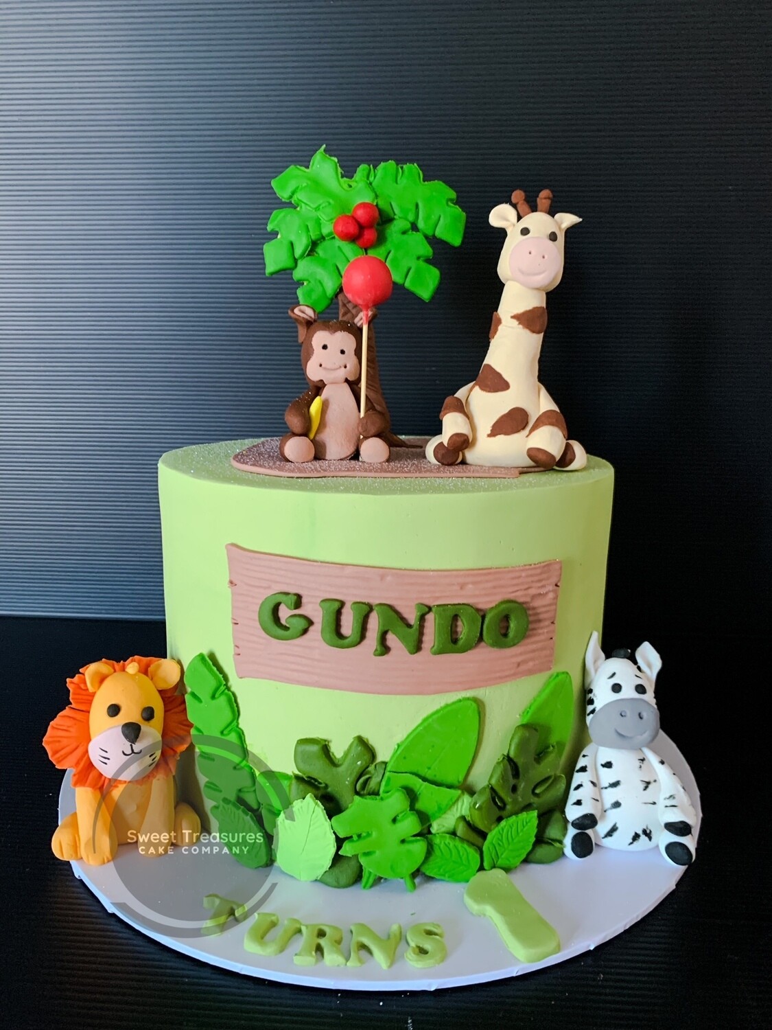 Safari Single tier Cake
