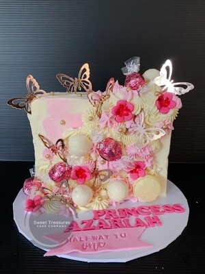 6 months butterfly Half birthday cake