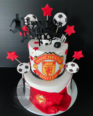 Manchester United Themed 2 tier Cake